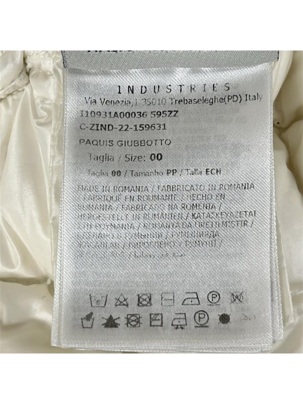 ★SOLD★ Moncler Down Jacket 00 XS Paquis White Black Long Sleeve Quilted - Picture 4 of 12